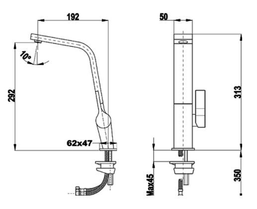 Teka ICC 915 CROMO - Grifo Caño Alto Giratorio Monomando