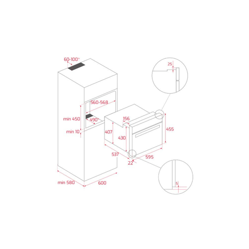 Horno Compacto TEKA HLC 8400 CRISTAL BLANCO  44L