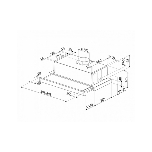  Campana Smeg KSET61E2 Plateado B 125W 315m3/h   