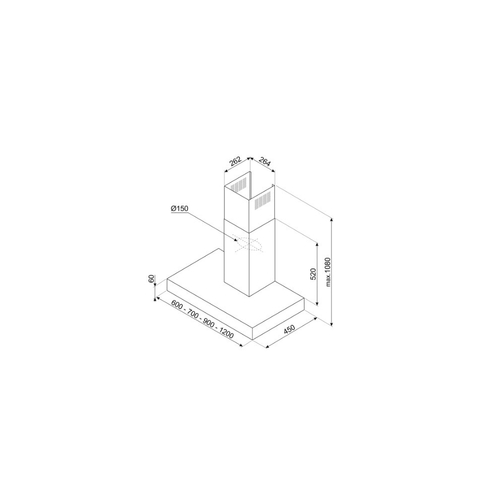 Campana Smeg KBT1200XE INOX A 230W 690m3/h
