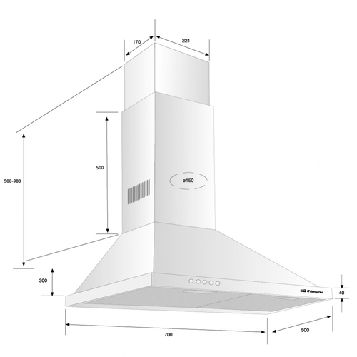 Campana Decorativa ORBEGOZO DS 48170 B IN Inox 70CM