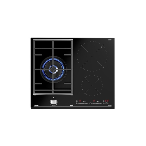 Placa Mixta TEKA JZC 63312 ABN Cristal Negro  60cm induccion + gas natural 