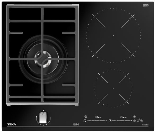 Placa Mixta TEKA JZC 63312 ABN Cristal Negro  60cm induccion + gas natural 