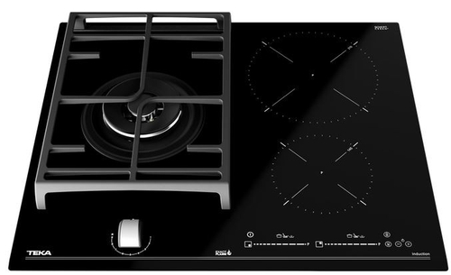 Placa Mixta TEKA JZC 63312 ABN Cristal Negro  60cm induccion + gas natural 