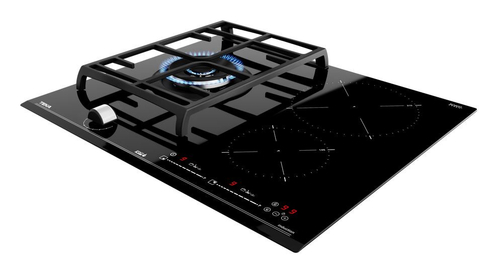 Placa Mixta TEKA JZC 63312 ABN Cristal Negro  60cm induccion + gas natural 