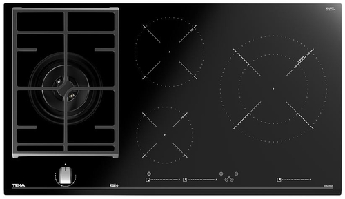 Placa Mixta TEKA JZC 94313 ABN Cristal Negro  90cm Inducción + Gas natural 