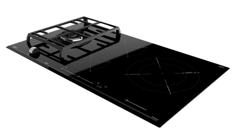 Placa Mixta TEKA JZC 94313 ABN Cristal Negro  90cm Inducción + Gas natural 