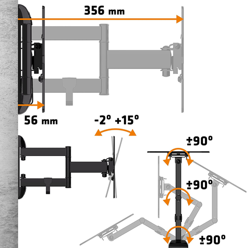 Soporte TV ENGEL AC-0591-E Articulado Negro 17"-42"