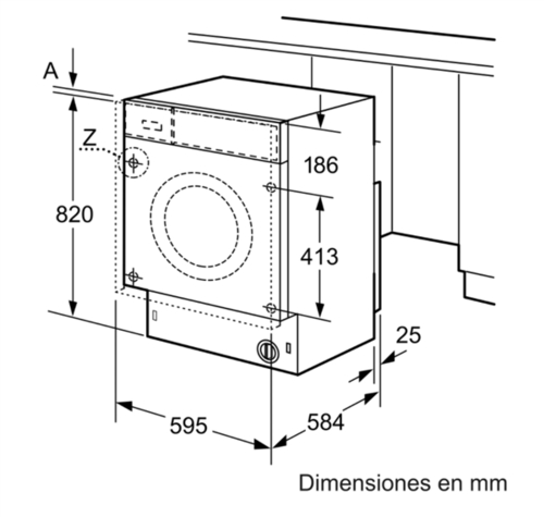 Lavadora Secadora BALAY 3TW773B  INTEGRABLE  7KG 4KG 1200RPM