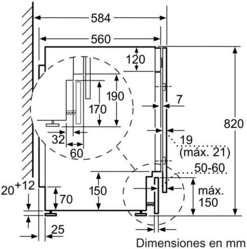 Lavadora Secadora BALAY 3TW773B  INTEGRABLE  7KG 4KG 1200RPM