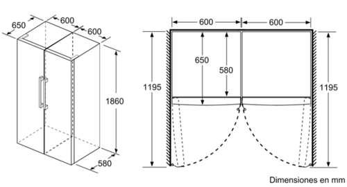 Congelador Vertical BOSCH GSN36VIFP INOX No Frost