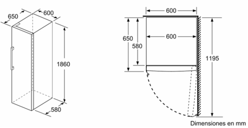 Congelador Vertical BOSCH GSN36VIFP INOX No Frost