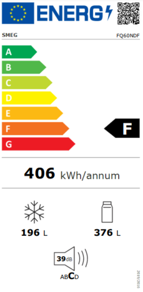 SMEG FQ60NDE NEGRO - Frigorífico Americano No Frost 