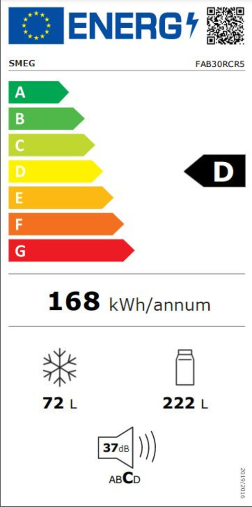 Frigorífico Dos Puertas SMEG FAB30RCR5 CREMA  Cíclico