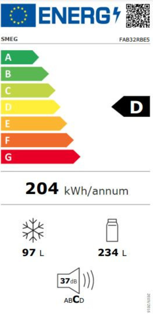 Frigorífico Combi SMEG  FAB32RBE5 AZUL 