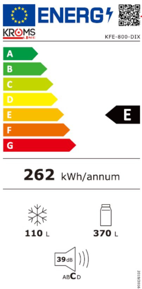 Frigorífico Dos Puertas KROMSLINE KFE-800-DW BLANCO No Frost 