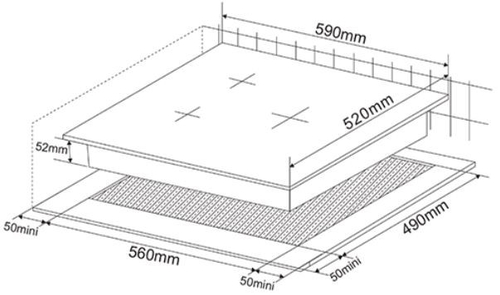 Vitrocerámica de Inducción KROMSLINE KVI-32-B-60 Negro 60CM