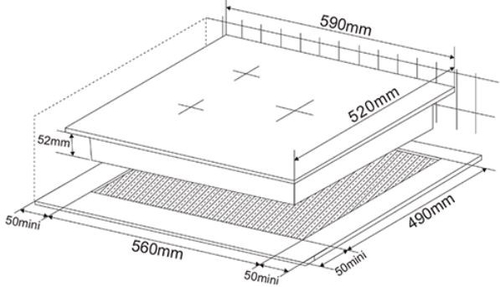 Vitrocerámica de Inducción KROMSLINE KVMX-BS-BK Negro 60CM