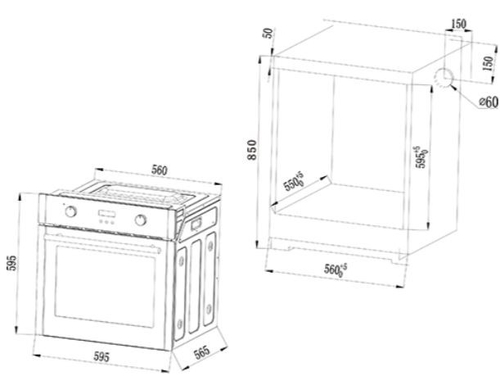 Horno Convencional KROMSLINE KHCR-105-BK-S Cristal Negro 70L