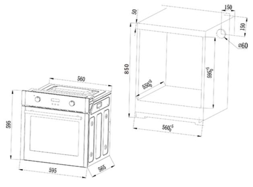 Horno Convencional KROMSLINE KHI-405-G Inox 70L