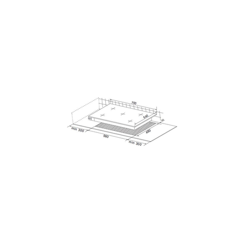 Placa de Gas KROMSLINE KPCG-5F-CR Negro 70CM
