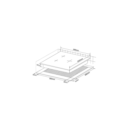 Vitrocerámica Eléctrica KROMSLINE KVR-3FR-300 Negro 60CM