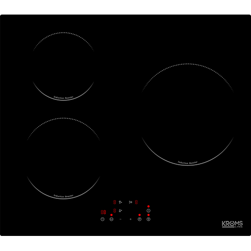 Vitrocerámica de Inducción KROMSLINE KVI-3FI-30 Negro 60CM