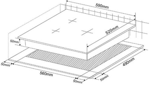 Vitrocerámica de Inducción KROMSLINE KVI-3FI-30 Negro 60CM