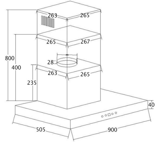 Campana Decorativa KROMSLINE KC-TI-90TC-G-W 90CM
