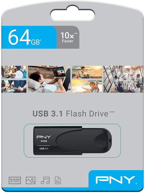 PNY PNY Attache 4 64GB Negro - Pendrive 80/20MB/S