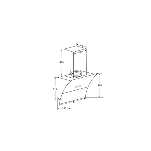 Campana Decorativa KROMSLINE KC-LINE-700-TC-BK 70CM