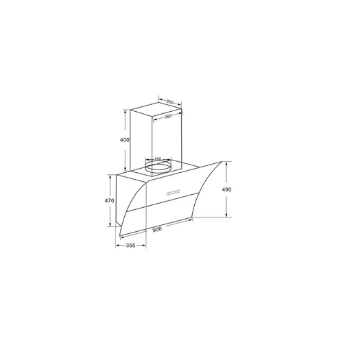 Campana Decorativa KROMSLINE KC-LINE-900-TC-BK 90CM