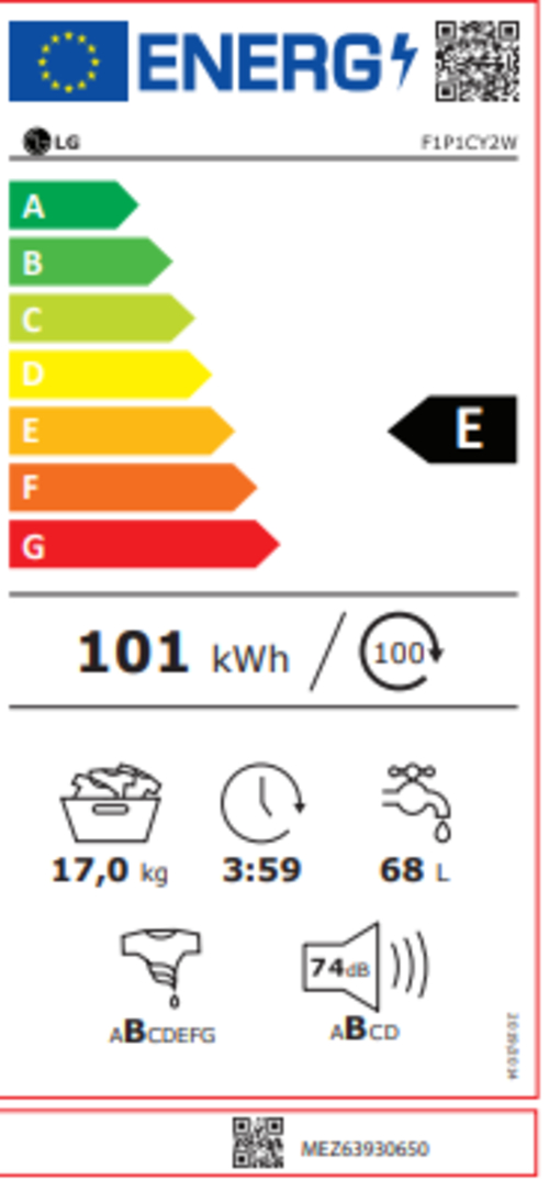 Lavadora Carga Frontal LG F1P1CY2W BLANCO 17KG 1100RPM