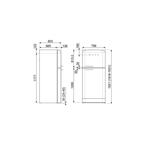 Frigorífico Dos Puertas SMEG FAB50RCRB5 CREMA  No Frost 