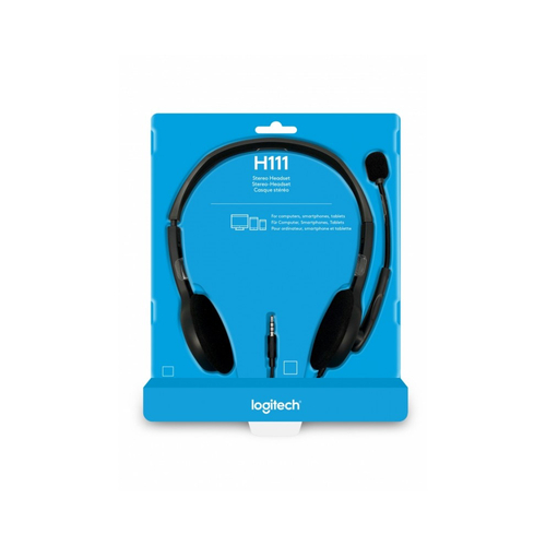 Logitech H111 - Auricular Diadema Gris Micrófono