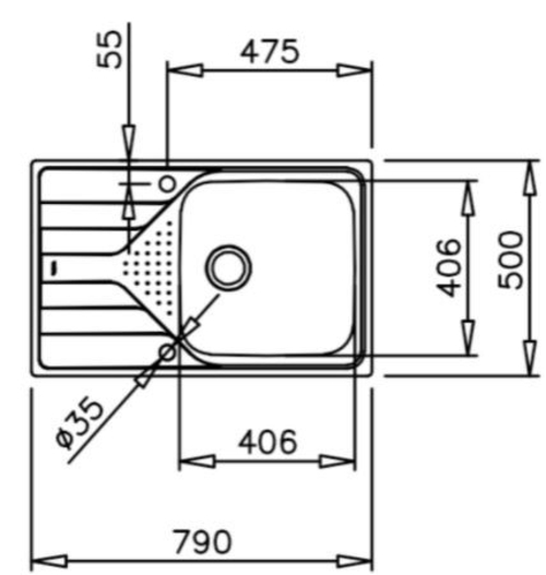 Teka UNIVERSE 50 T-XP 1C 1E MAX - Fregadero