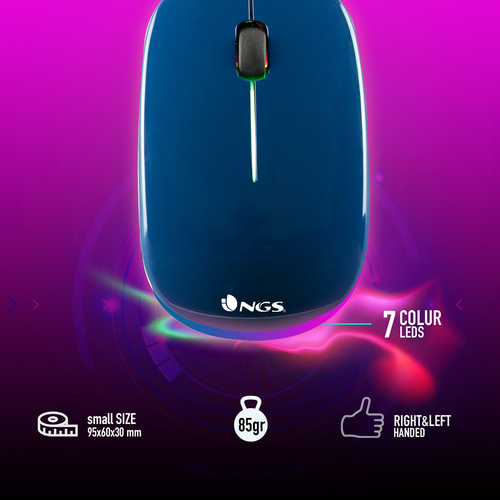 Ratón Ngs Addict Blue 7 Colores 1.2M 1000DPI