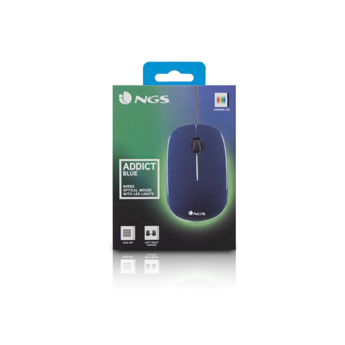 Ratón Ngs Addict Blue 7 Colores 1.2M 1000DPI