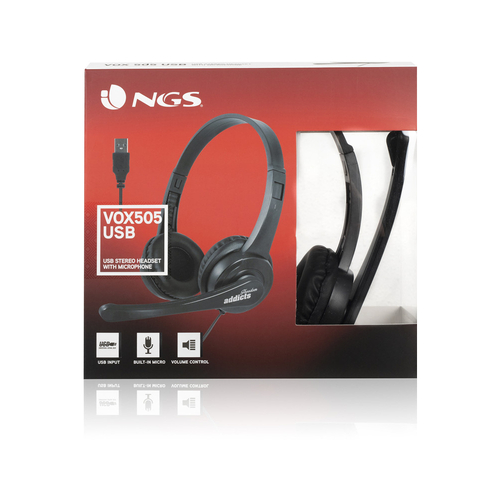 NGS VOX505 - Auricular Diamena Estéreo USB 1.5M    