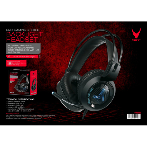Omega VH8020 HI-FI - Auriculares Gaming LED Micrófono