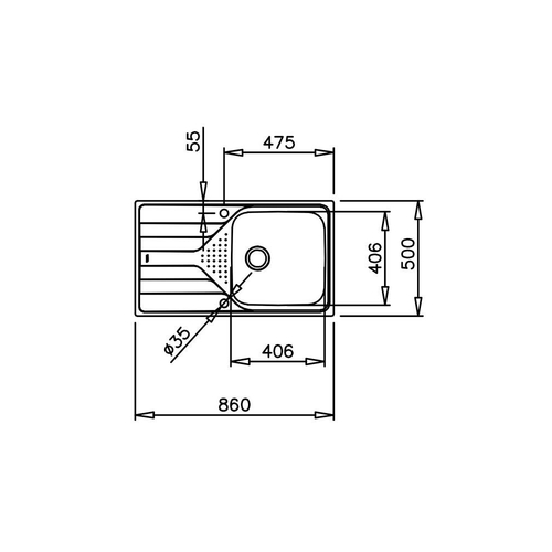 Teka UNIVERSE 50 T-XP 1C 1E PLUS - Fregadero