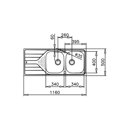 Teka UNIVERSE 80 T-XP 2C 1E  - Fregadero 80CM