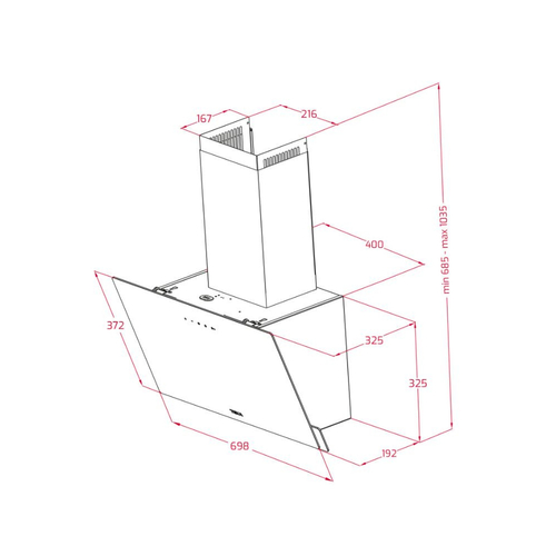 Campana Decorativa TEKA DVN 77050 TTC BK Negro 70CM