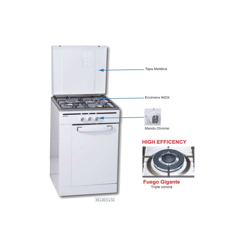 Cocina ROMMER CFS-3 FG Blanco 3 Fuegos 50CM