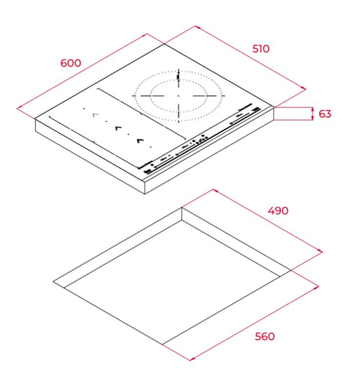 Vitrocerámica de Inducción TEKA  IZS 67620 MST CRISTAL NEGRO  60CM 