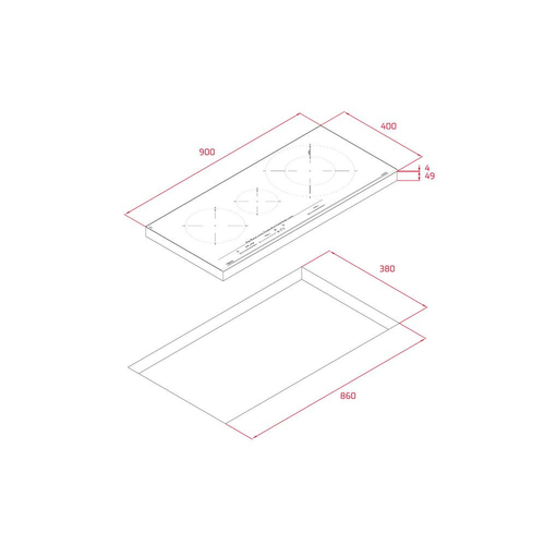 Vitrocerámica de Inducción TEKA IZC 93320 MST cristal negro  90cm