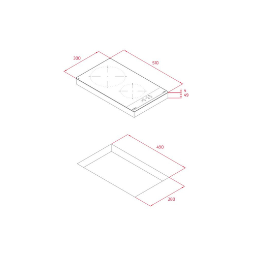 Vitrocerámica de Inducción TEKA  IBC 32000 TTC cristal negro  30cm 