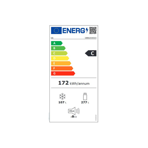 Frigorífico Combi LG GBB62SWGCC  BLANCO