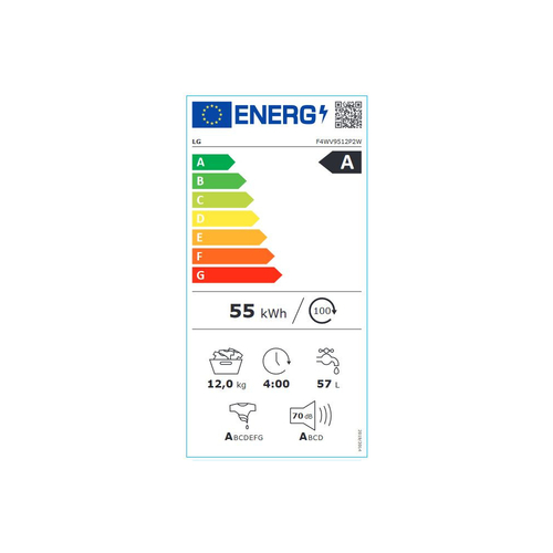 Lavadora Carga Frontal LG  F4WV9512P2W  BLANCO 12KG 1400RPM