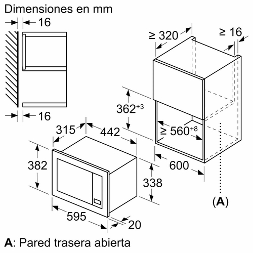 Microondas BALAY 3CG6142X3 Integrado INOX 20L 800W